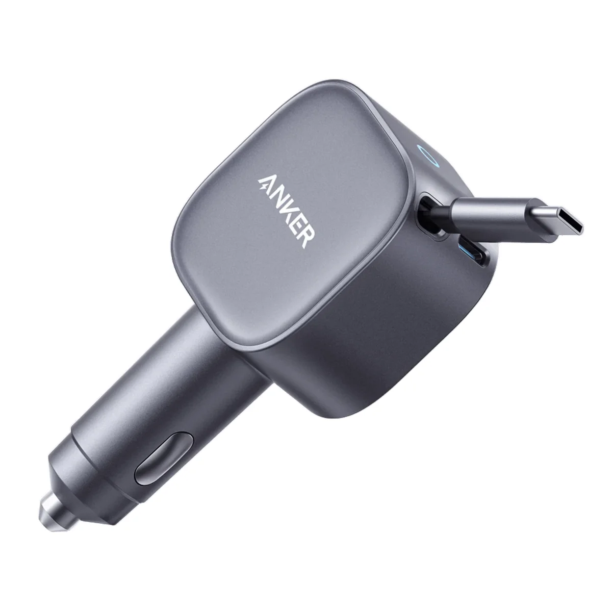 Anker 633 Car Charger with Built-in Retractable USB-C Cable 75W Black