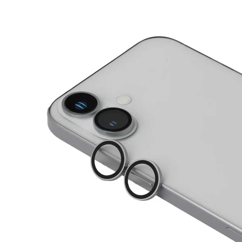 Levelo Duo Lens Protector for iPhone 16 Plus Light Grey