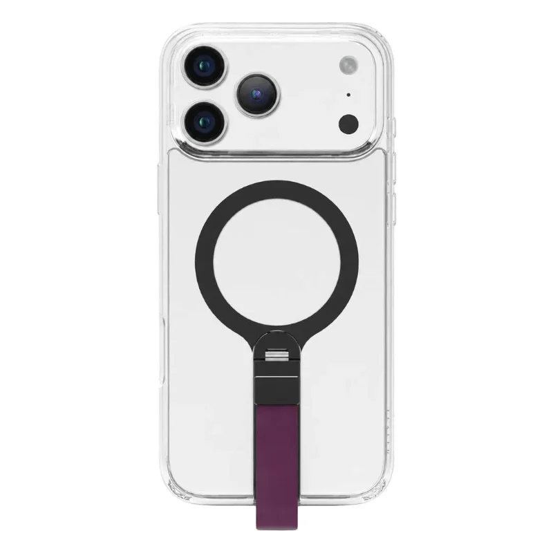 Levelo Spira MagSafe Clear Grip Case for iPhone 18 Pro Burgundy