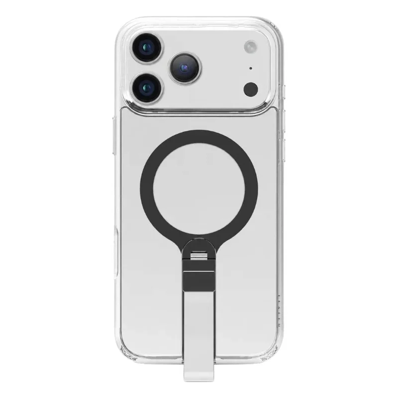 Levelo Spira MagSafe Clear Grip Case for iPhone 18 Pro Max Silver