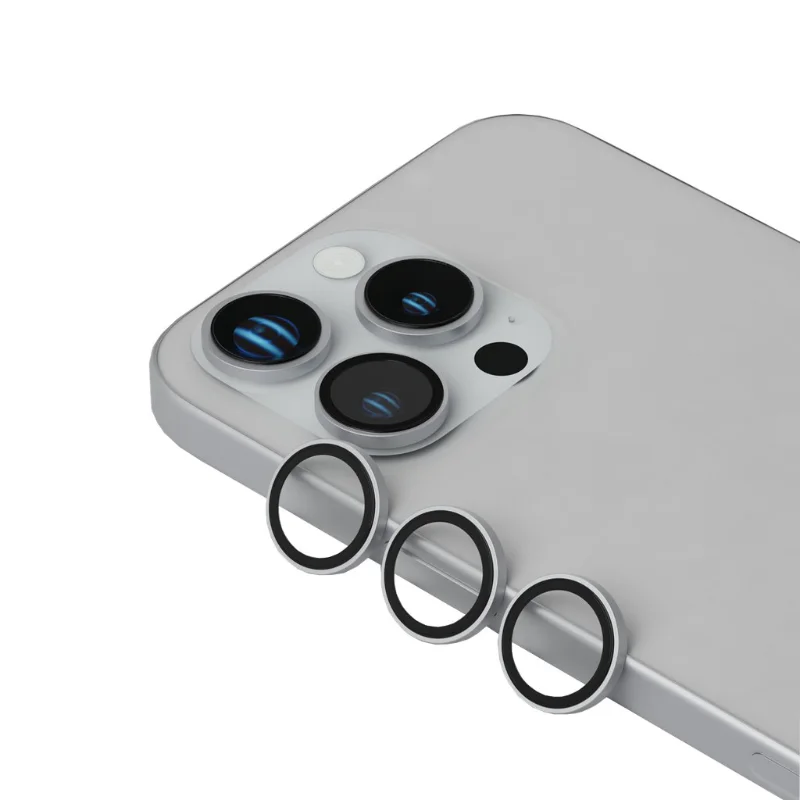Levelo Trio Lens Protector for iPhone 16 Pro Max White Titanium