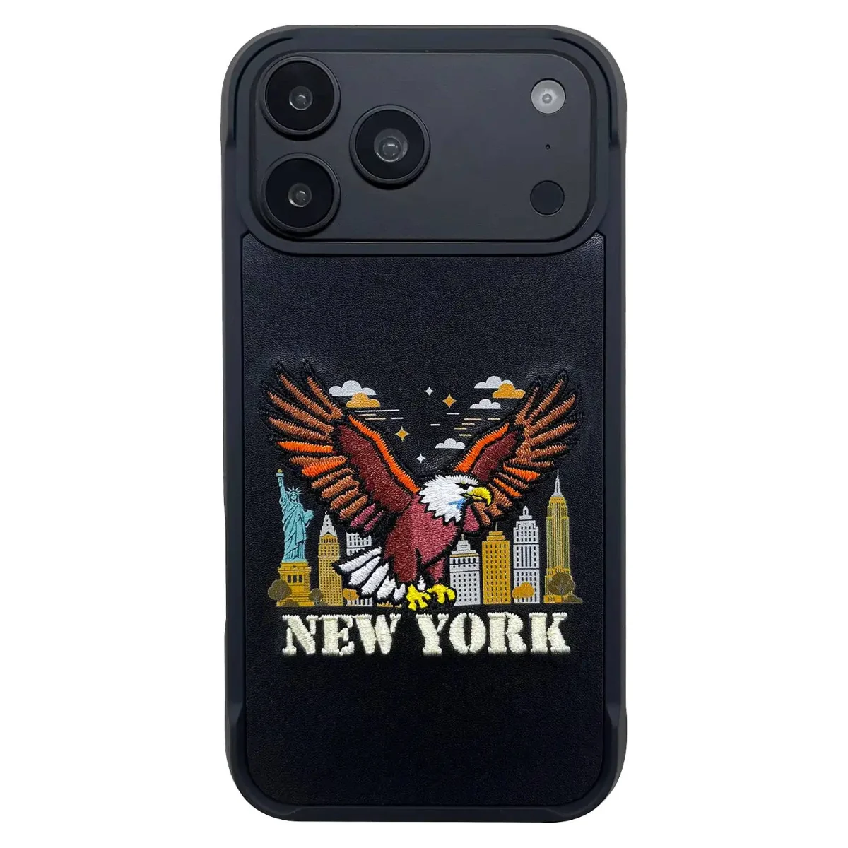 Levelo Vallo Heritage-Inspired Embroidery Premium PU Leather Case for  iPhone 18 Pro Black