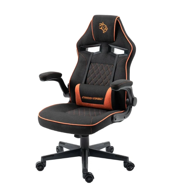 Porodo Ergonomic Gaming Chair with Flexible Headrest Black & Orange