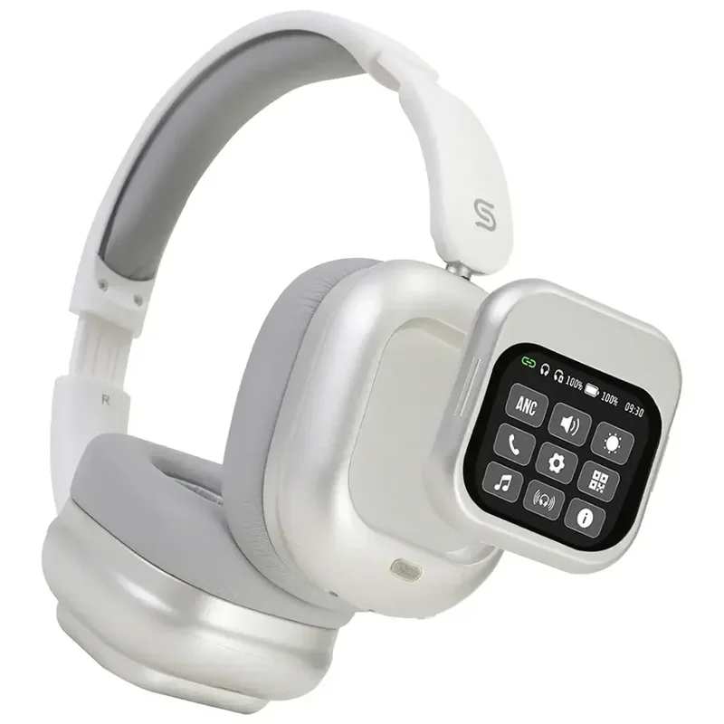 Porodo Soundtec Touchwave ANC Headphone With Detachable Touch Screen White