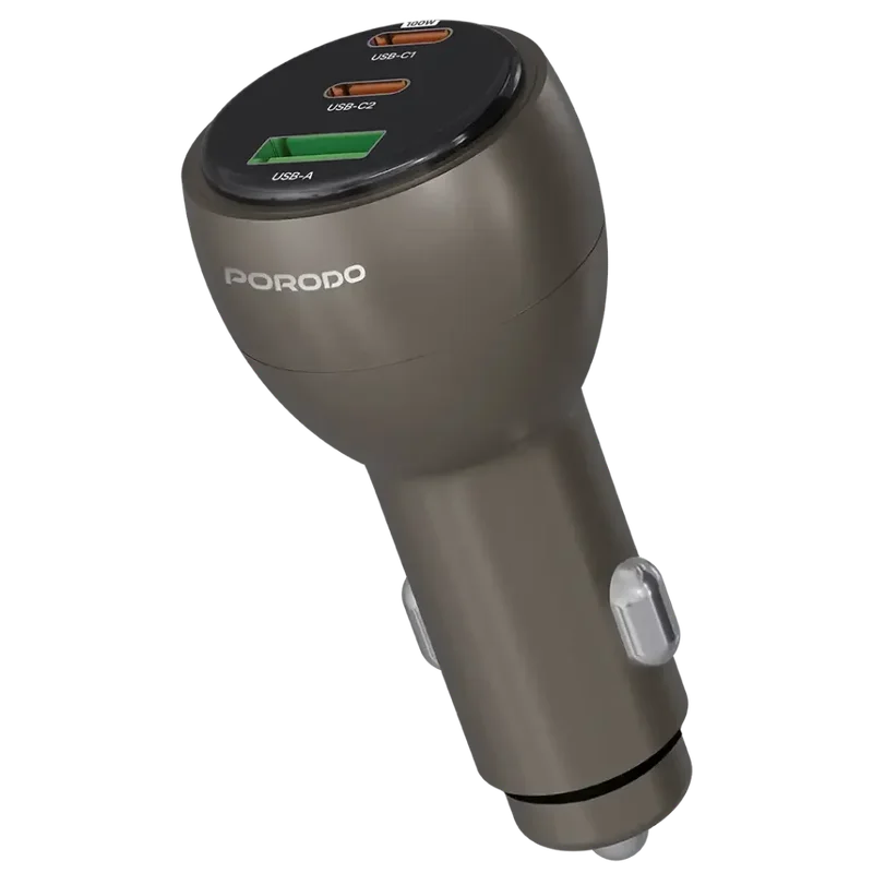 Porodo Valtro Multi-Port Car Charger Brown