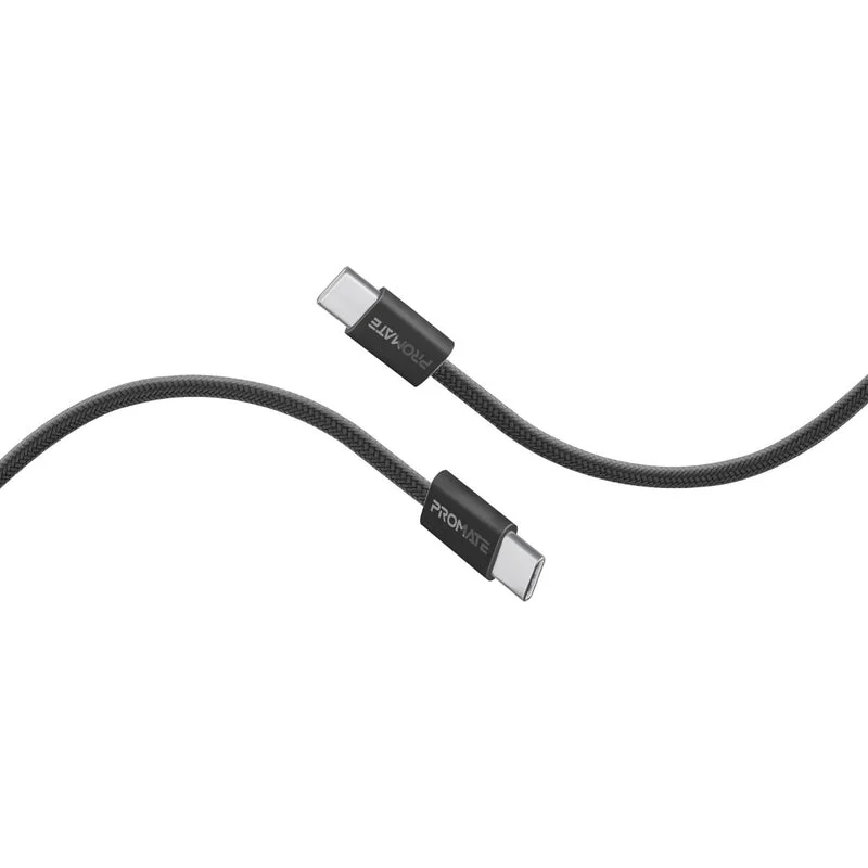 Promate EcoLine-CC120 Ultra-Fast 60W Power Delivery USB-C to USB-C Cable Black