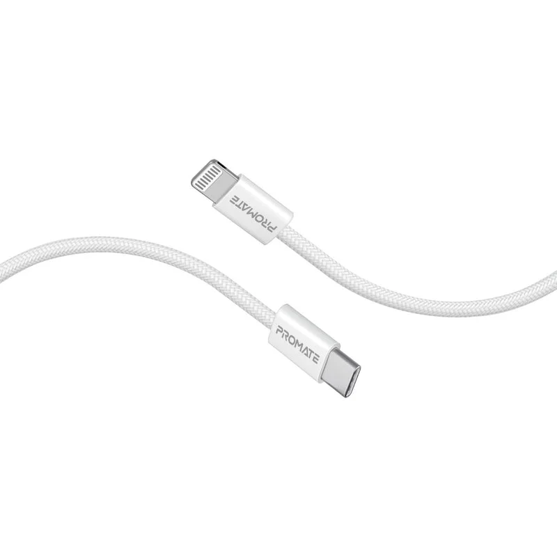 Promate EcoLine-Ci120 27W Super-Fast USB-C to Lightning Cable White