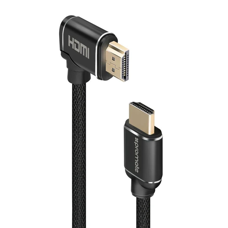 Promate ProLink4K1-500 High Definition Right Angle 4K HDMI Audio Video Cable Black