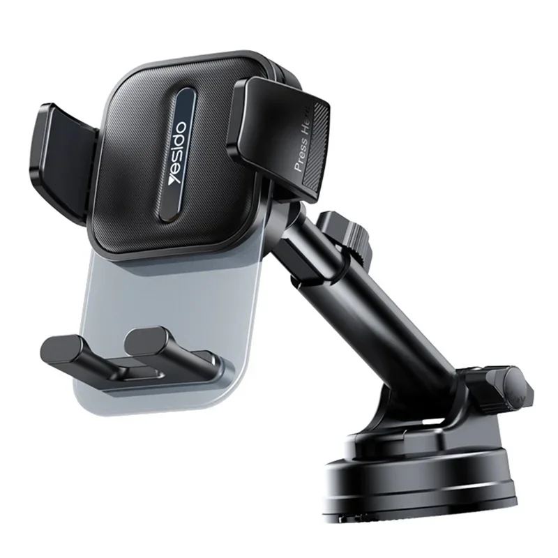Yesido C261 Suction Cup Type Telescopic Car Phone Holder Black