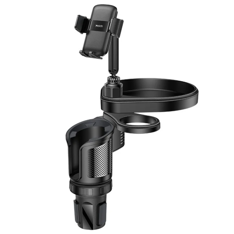 Yesido C274 4-in-1 Car Multi-function Tray, Water Cup & Phone Holder Black