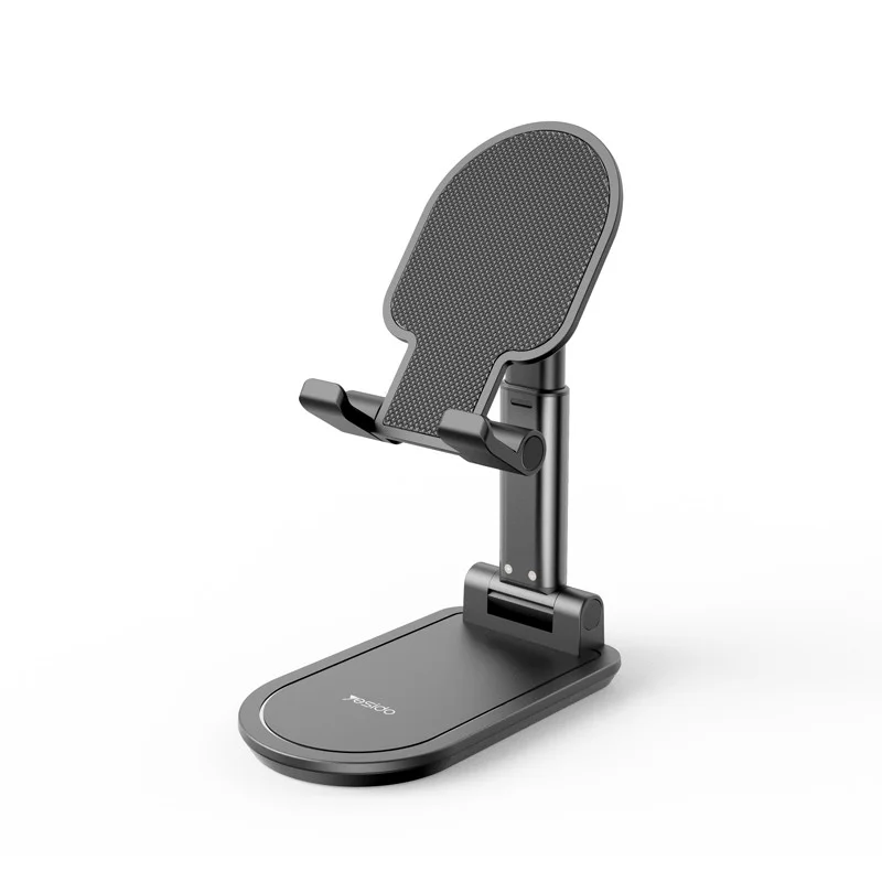 Yesido C85 Mini Foldable Desktop Holder Adjustable Aluminum Alloy Mobile And Tablet Stand Black