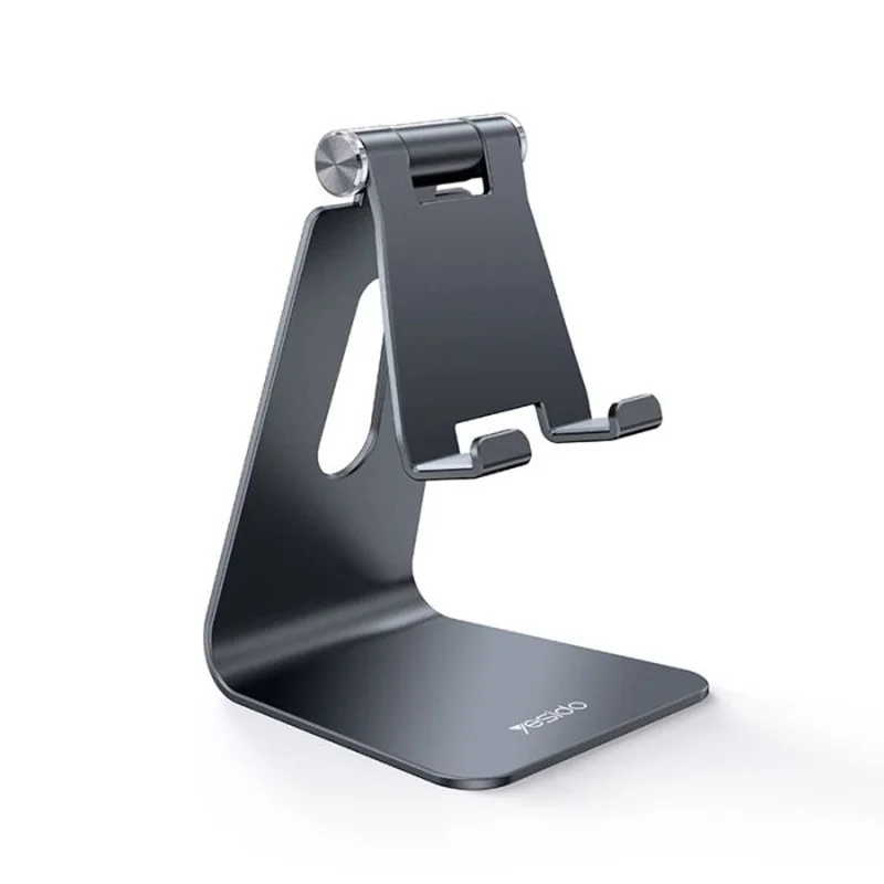 Yesido C96 Premium Quality Foldable Universal Aluminum Alloy Anti-Skid Mini Desktop Mount for Mobile and Tablet Black