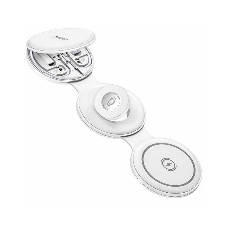 Yesido DS29 18W Fast Charging Lightweight Design 5 in 1 Multi Function Foldable Wireless Charger White