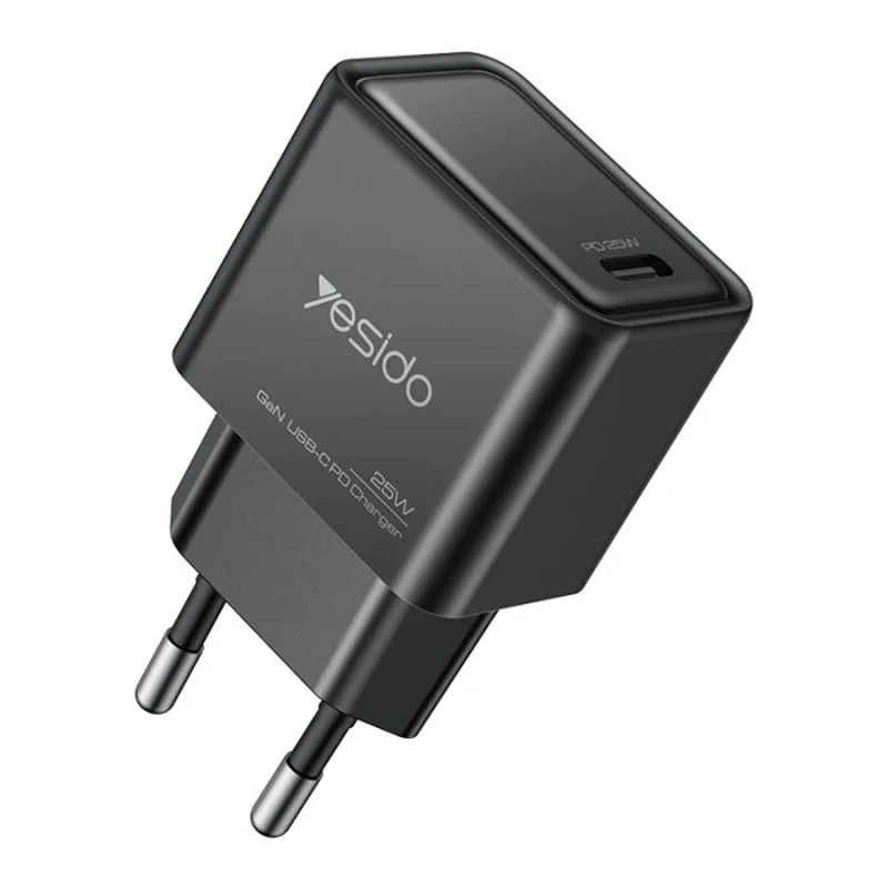 Yesido YC62 25W GaN PD USB-C Fast Charger EU Plug Black