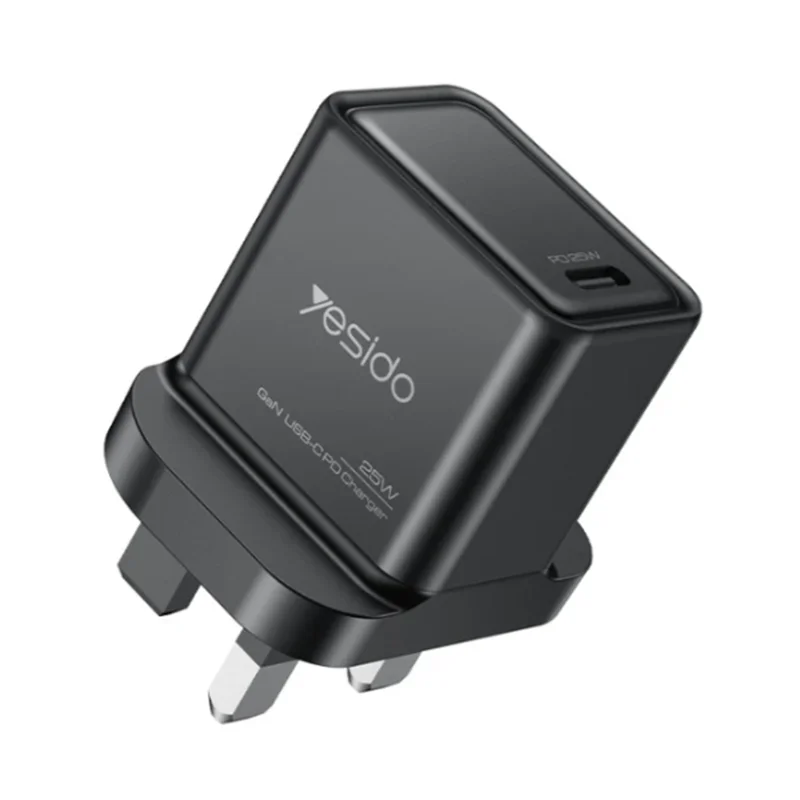 Yesido YC81 PD 25W USB Type-C Port GaN Fast Charger UK Plug Black